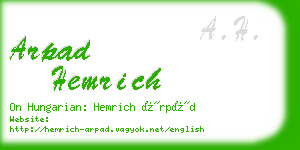 arpad hemrich business card